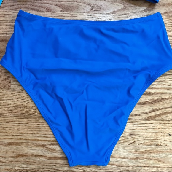 Cupshe Wrap Bralette & Spliced High Waist Bikini Set Blue Size Small NWT - Picture 9 of 14